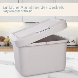 Onvaya ONVAYA® Komposteimer für die Küche ǀ Hellgrau ǀ geruchsdicht ǀ spülmaschinengeeignet ǀ für Arbeitsplatte und Küchentisch ǀ 5 Liter Fassu... ǀ Hellgrau