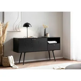 Wohnling Sideboard 140 x 75 x 40 cm Schwarz