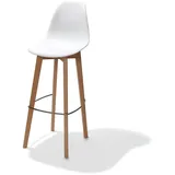 Essentials Keeve Barhocker weiß ohne armlehne, birkenholz gestell und kunststoff sitzfläche, 53x47x119cm (BxTxH), 506F01SW