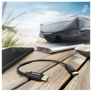 Hama Ladekabel USB-C USB-C® 0,2 m Schwarz