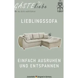 Jockenhöfer Ecksofa JOCKENHÖFER GRUPPE "Genua L-Form, B: 250 cm", grün, B:250cm H:92cm T:179cm, Cord: 100% Polyester, Sofas, Ecksofa, mit 2 Zierkissen