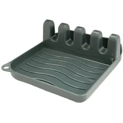 Intirilife Kochlöffelablage in Dunkelgrau - 14 x 12.5 x 4.8 cm - Halter für Kochutensilien und Topfdeckel, Besteckhalter