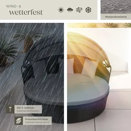 Tectake Sonneninsel Rattan schwarz/grau