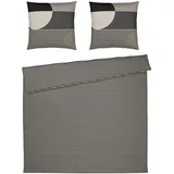 Yes for bed Bettwäsche Dune, Grau, Schwarz, Textil, Streifen, 240x220 cm, Oeko-Tex® Standard 100, pflegeleicht, hautfreundlich, schadstoffgeprüft, dicht gewebtes Garn, Schlaftextilien, Bettwäsche, Bettwäsche, Sonstige Materialien