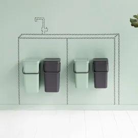 Brabantia Sort & Go 16 l 2er Set dark grey/jade green