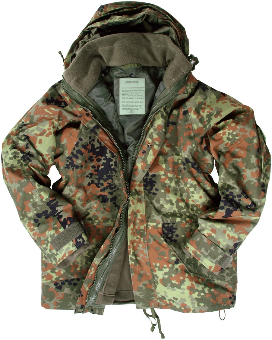 Mil-Tec Nässeschutz, Textiljacke - Flecktarn - M