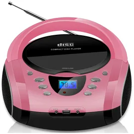 Cyberlux CL-720 CD-Player Tragbar CD/MP3/USB Radio Pink)