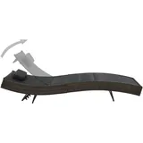vidaXL Sonnenliege Poly Rattan und Textilene Braun