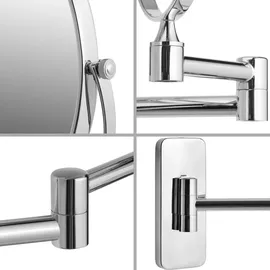 Tectake tectake® Kosmetikspiegel, 5-fach Vergrößerung Silber