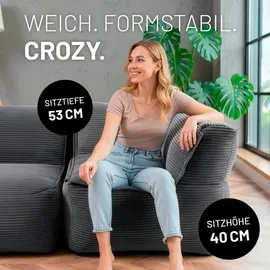 Lumaland Modulares Eckteil rechts Sitzsack grau