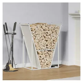 vidaXL Kaminholzregal Kaltgewalzter Stahl 69,5 x 35 x 81 cm Weiß