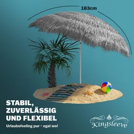 Kingsleeve Sonnenschirm Hawaii hellgrau Ø160cm UV-Schutz 30+