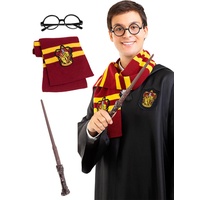 Funidelia | Harry Potter Accessoires Kit für Herren Film und Serien, Zauberer, Gryffindor, Hogwarts - Zubehör für Erwachsene, Zubehör für Kostüm - Braun