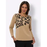 Sieh an! Langarm-Shirt in camel-schwarz | Gr.: 42