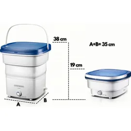 Steinborg Faltbare Mini Waschmaschine 1,5 kg 35 x 38 cm Blau