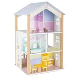 Small Foot Company Small Foot 11192 Puppenhaus Palast aus Holz, mit 3 Etagen, inkl. Möbel Spielzeug, Mehrfarbig, 37 x 40 x 67 cm
