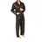 normann Satin Pyjama lang Schattenstreifen Anthrazit 48