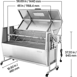 Vevor Drehspießgrill Silber