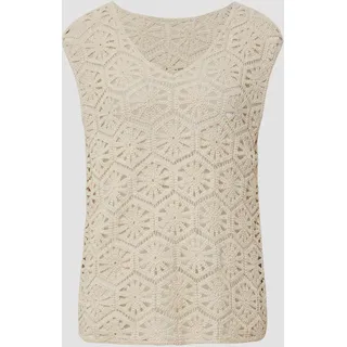 S.Oliver BLACK LABEL Semitransparentes Tanktop aus Häkelspitze, beige L