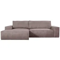 Vente-Unique Schlafsofa, Mauve, Textil, Uni, 4-Sitzer, 267x85x167 cm, Wohnzimmer, Sofas & Couches, Schlafsofas