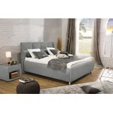 Alina Nachttisch "Nadina", grau (hellgrau tcm 39), B:51cm H:50cm, Struktur fein TCM (100% Polyester), Tische, Nachttisch, mit Glasplatte