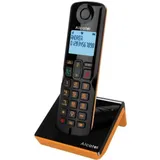 Alcatel S280 SOLO ORANGE, DECT-Telefon, Kabelloses Mobilteil, Freisprecheinrichtung, 50 Eintragungen, Anrufer-Identifikation, Schwarz, Orange - Schwarz/Orange