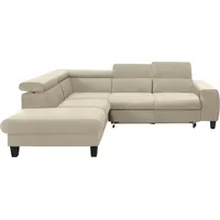 Cotta Ecksofa »Morven L-Form«, Kopfteilverstellung, wahlweise mit Bettfunktion und Bettkasten beige