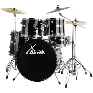 XDrum Semi 22" Standard Schlagzeug Midnight Black Set inkl. Galgenständer + Crash Becken
