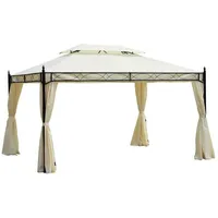 Outsunny Pavillon Gartenpavillon Partyzelt Festzelt Gartenzelt Pagode 3x4 m