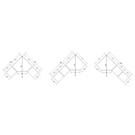 marmex möbel Eckschrank Grant Set 17A 195 x 195 x 40 cm Braun
