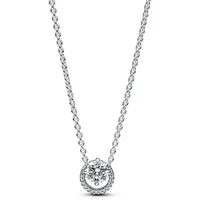 Pandora Kette Pandora Timeless Funkelnder Runder Strahlenkranz Collier-Halskette aus Sterling Silber