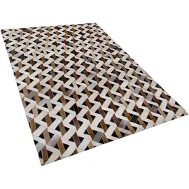 Beliani Teppich TUGLU Braun 160 x 230 cm Echtleder