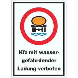 Verbot Kfz mit wassergefährdener Ladung Aufkleber A3 (297x420mm)
