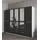 Priess Wäscheschrank Barcelona 230 x 193 x 54 cm Schwarz/Weiß