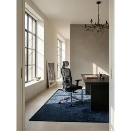 KADIMA DESIGN Bürostuhl Mesh Schwarz-Silber