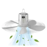 VIVIHEYDAY Deckenventilator Camping Ventilator, Tragbarer Deckenventilator mit Beleuchtung, USB, 4 Geschwindigkeiten & 1-12h Timer, Zeltdeckenventilator weiß