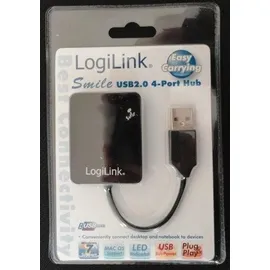 Logilink USB 2.0 Hub 4-Port Smile 4 Port Schwarz