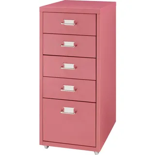 [en.casa] Kökar Schubladenschrank 69 x 28 x 41 cm Wassermelonenrot