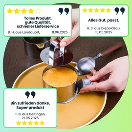 casativo Dessert- & Speiseringe (6er-Set) Ø 8 cm mit Heber & Stampfer – Profi-Anrichtringe aus rostfreiem Edelstahl für kreative Gerichte