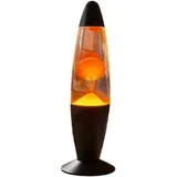 Lavalampe – Stimmungsbeleuchtung Mit Flüssigkeitseffekt Und Orangefarbenem Licht – Retro-art-deco-design Mit Glänzender Aluminiumoberfläche – 1 Stück – Für Wohn- Oder Schlafzimmer – Schwarz
