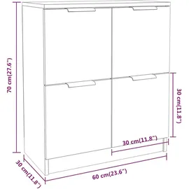 vidaXL Sideboard Weiß 60x30x70 cm Holzwerkstoff