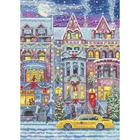 Letistitch Kreuzstich Stickpackung Winterstadthaus Zählmuster, Multifarbig