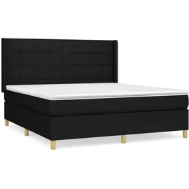 vidaXL Boxspringbett mit Matratze Schwarz 160x200 cm Stoff - Schwarz