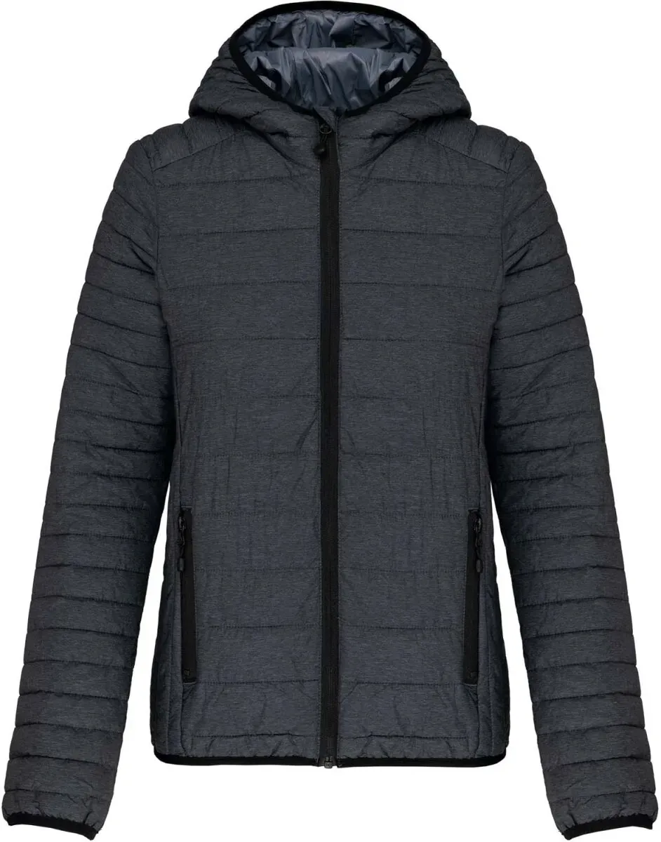 Kariban Leichte Damen Kapuzen Steppjacke Stepp-Jacke K6111 marl dark grey M