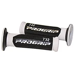 PROGRIP Lenkergriffe 732, weiß/schwarz, 7/8 Zoll, offenes Ende, schwarz-weiss