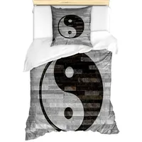 ABAKUHAUS Ying Yang Bettbezug Set für Einzelbetten, Rustikal Modern