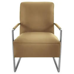 K+W Komfort & Wohnen Cocktailsessel, mit bezogenen Armlehnen, Gestell in Metall Edelstahloptik K+W Komfort & Wohnen curcuma