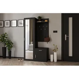WFL GROUP Garderobenschrank Talia 100 x 180,5 x 35 cm Schwarz