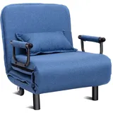 Costway 3 in 1 Schlafsessel, Schlafsofa klappbar, Klappbett, Klappsessel, Sofabett, mit Verstellbarer Rückenlehne, inkl. Kissen, ideal fuer
