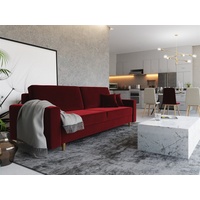 Fun Möbel Sofa 3-Sitzer BELLA mit Schlaffunktion Rot -